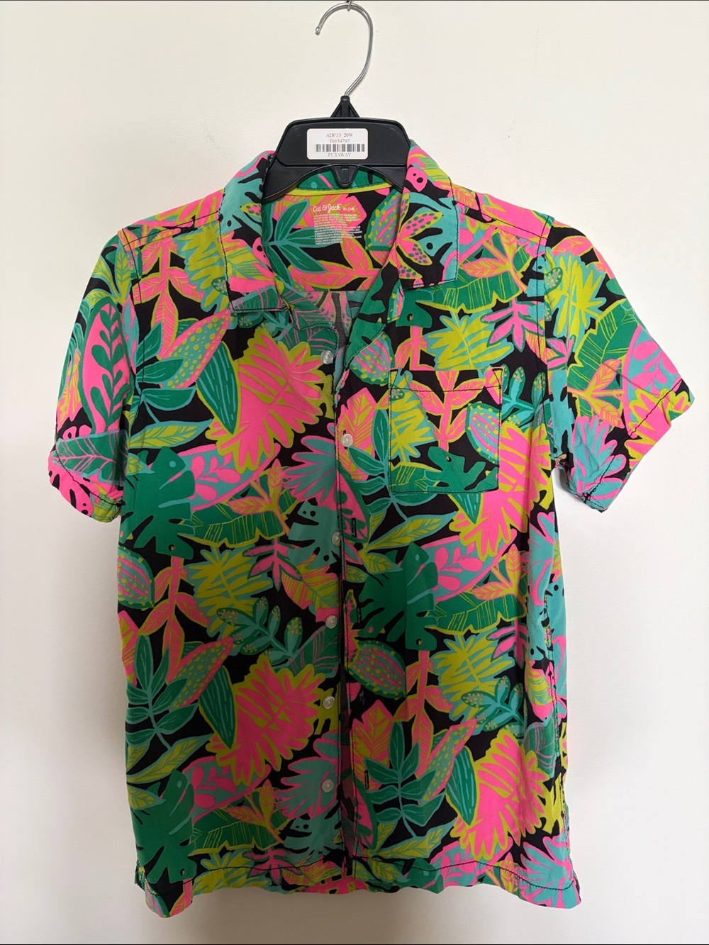 Cat & Jack Multicolor Tropical Print Short-Sleeve Button-Down Shirt